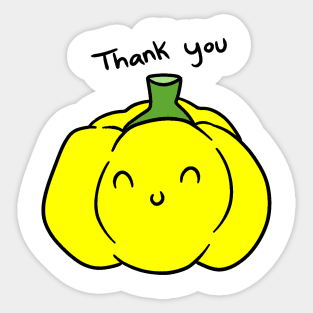 Thank You Yellow Bell Pepper Sticker